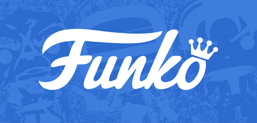 Funké logo on a blue background with abstract designs